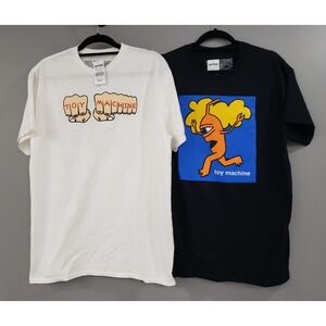 LOT 2 NEW MENS LARGE Toy Machine Shirt Skateboards Hands tattoos fists grapic t